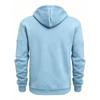 Sky blue Men's Half Zip Hoodie Solid Color Long Sleeve Pullover Sweatshirt Casual Outdoor Hooded Tops With Pocket Autumn Winter