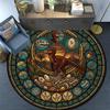 Prehistoric Glass Round Area Rug Under Office Chairs Bedroom Living Room Home Decor