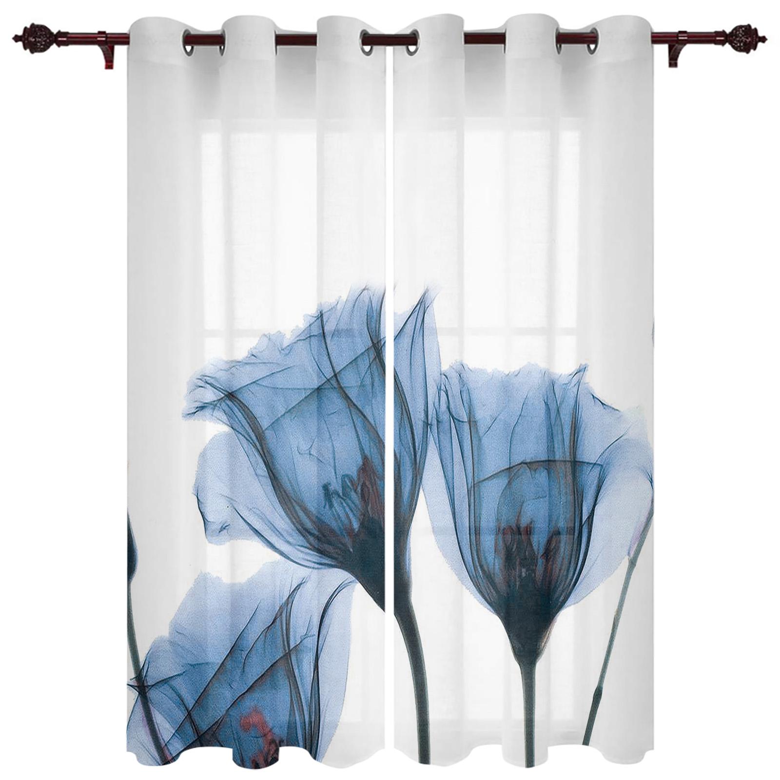 Цветы Блум Бирюзовые Растения Розы Оконные Шторы Для Гостиной Спальни Роскошные Домашние — фото 15