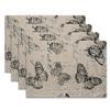 1pcs Kitchen Cotton Linen Double-sided Printing Butterfly Decorative Placemat Tableware Pad