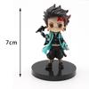 6pcs Anime Demon Slayer Figure Nezuko Tanjirou Zenitsu Inosuke Kyoujurou Giyuu Kawaii Qposket Figural PVC Model Toy Collect Gift
