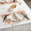 1pc/4pcs/6pcs Valentine's Day Heart Bird Placemats Suitable for Dining Table Decorations, Machine-Washable Rectangular