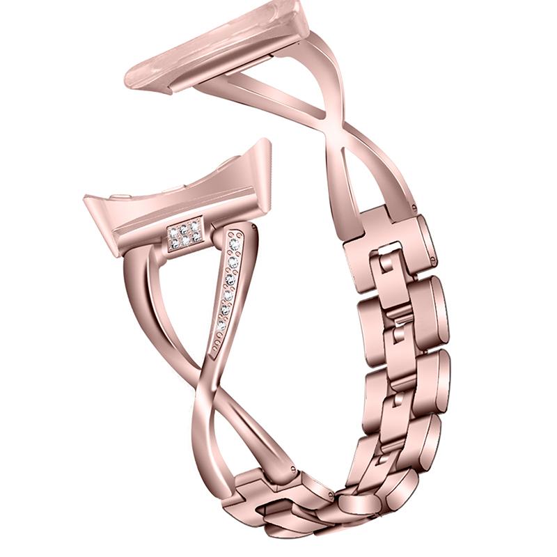 

Для Google Pixel Watch 3 41 мм/Watch 2/Pixel Watch Металлический ремешок для часов Декор стразами Сменный ремешок Наручный браслет Rose Pink