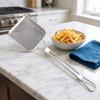 Stainless Steel Oil Strainer Skimmer Long Handle Skimmer Spoon Oil Skimmer Spoon  Deep Fryer