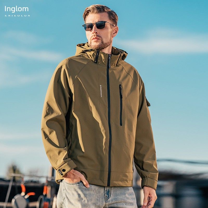 Yingjuelun Men's Hooded Jacket 2025 Autumn and Winter New Outdoor Workwear Jacket Men's Windproof Sports Top