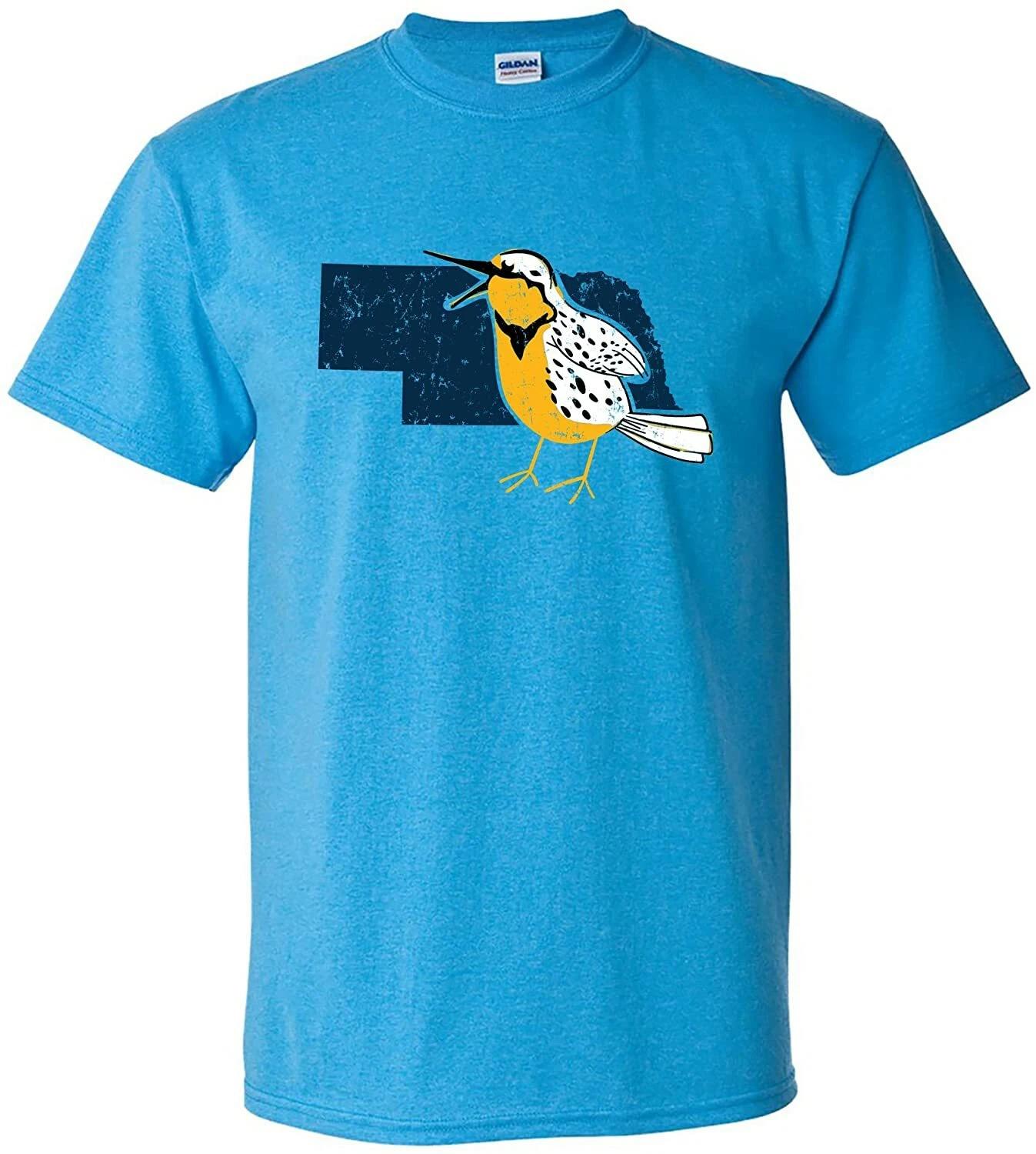 Nebraska State Bird - State Pride T Shirt - Heather Sapphire M