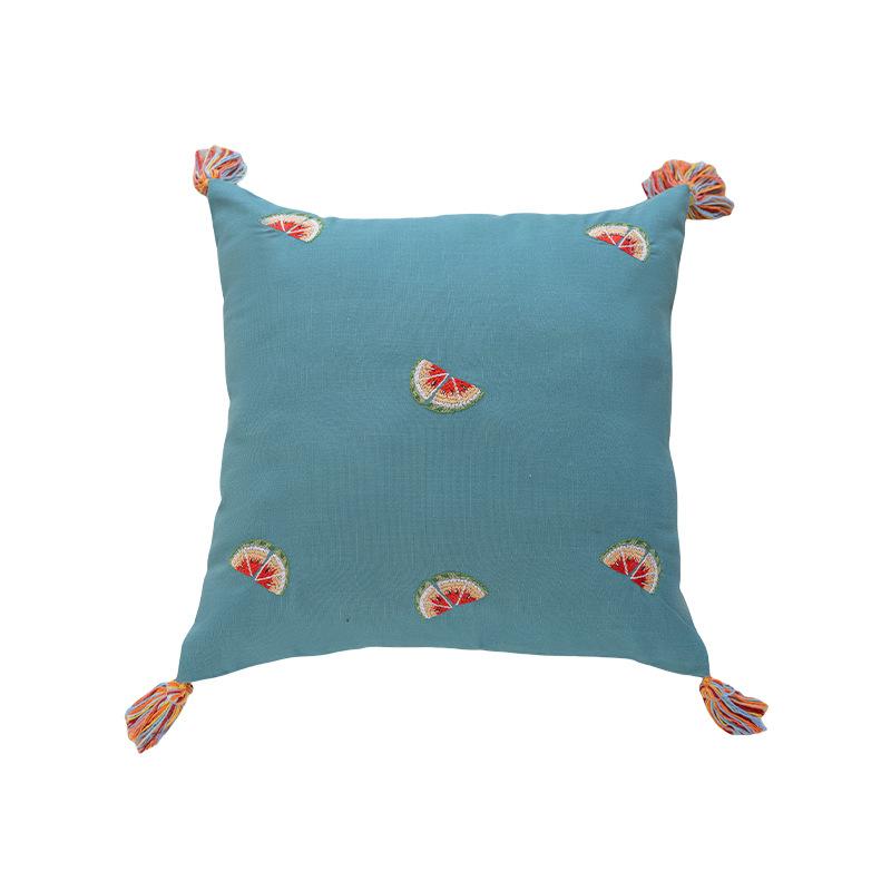 Simple Solid Color Pillow Sofa Living Room Pillow Bedside Office Pillow Case Core Cushion Waist Cushion