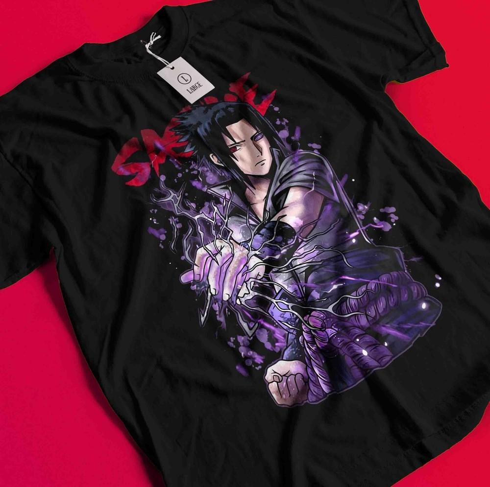 

Sasuke T-Shirt Naruto Tshirt Jiraya Shirt Madara Kakashi Tee Itachi Orochimaru BB880 S