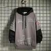 Spring Autumn Men's Sweater Retro Hooded Print Sweatshirt Loose Hoodie Fleece Padded Jacket