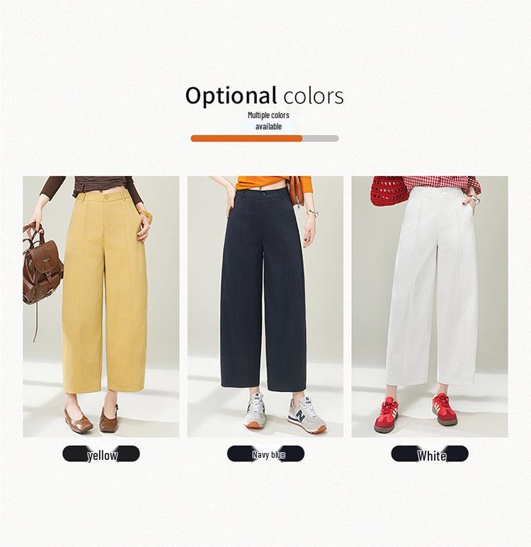Sickle Spring/Summer 2026 Women's Fashion: Versatile Cropped Wide-Leg Pants - Trendy, Loose, Casual Style