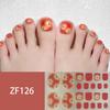 Waterproof Long Lasting ZF 3D Faux Rhinestone Stereo Pattern Full Cover Finished Toe Nail Stickers, Skin Brightening Toenail Decals