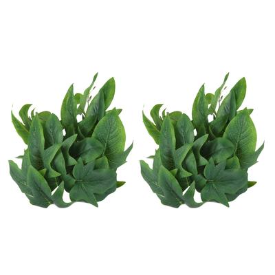 2PCS Planta aquática artificial Simulação Videira Folhas de plástico realistas Decoração com ventosa para