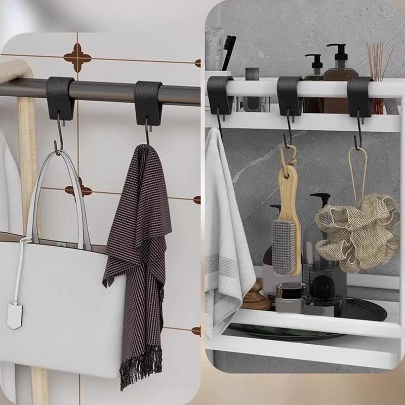 

S Hangers Hooks Coat Hooks S Shaped Rack 10X Heavy Duty Leather Hangers Storage Rack Holder For Towels Keys Bags Hats Kitchen CHINA