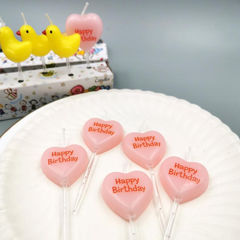 Cartoon Love Style Romantic Confession Birthday Candle HAPPYBIRTHDAY Letter Happy Birthday Candle