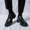Mens Wide Width Dress Shoes Size 38-46 Brown Black PU Leather Brogue Loafer Business Casual