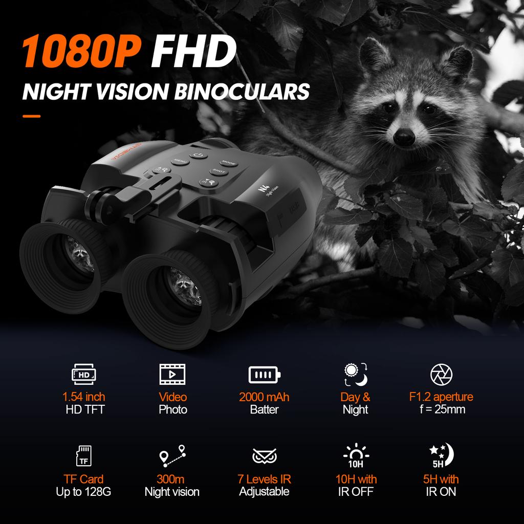 Dropshipping Price GTMEDIA 1080P Night Vision Binoculars 7 Levels 850nm Light 5X Zoom 300M in Dark View Night Vision Goggle