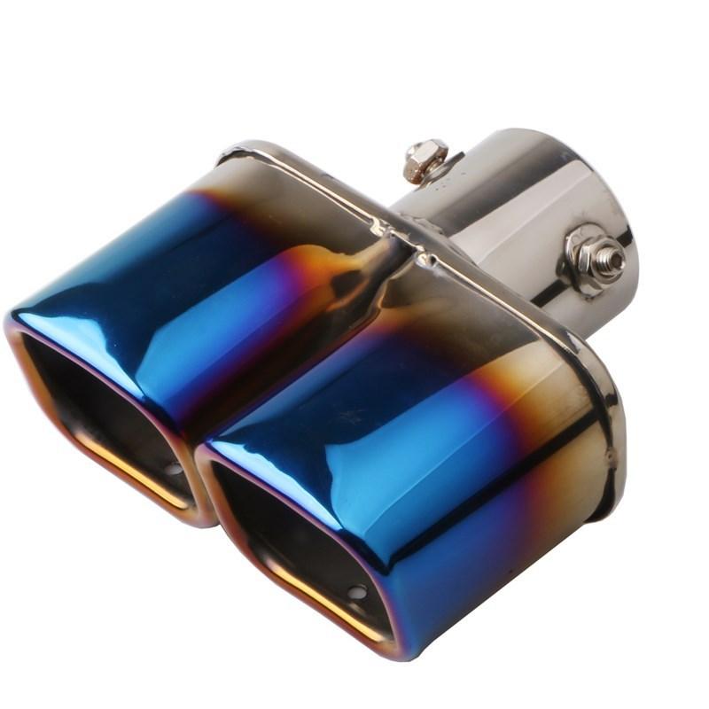 Car Exhaust Tip Stainless Steel Exhaust Tail Throat Square Tail Pipe For 2.5-inch Intake Exhaust Systems