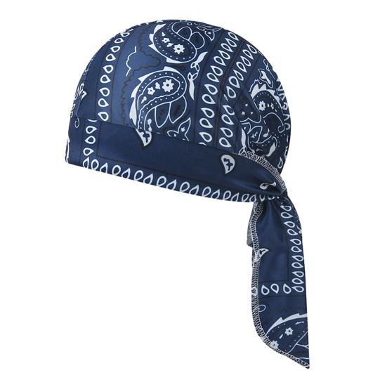 Chapéu Turban com Tiras Longas Ajustáveis Padrão Clássico de Castanha Tecido Macio Respirável Absorvente de Suor Chapéu Lenço de Cabeça