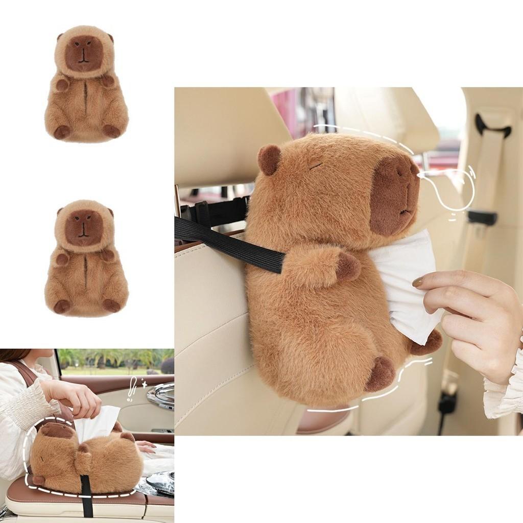 Niedlicher Capybara Plüsch Auto Taschentuchbox Halter Weiches und flauschiges Design!