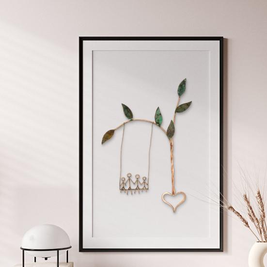 Rooted in Love Swing Sculpture Iron Hanging Swing Wall Decor Rustic Farmhouse Wall Art for Bedroom Living Room Housewarmings Gift for Couple