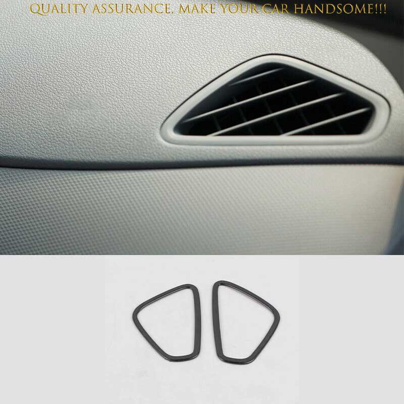 For Hyundai Kona Encino 2018-2023 Black Steel Dash L&R AC Air Outlet Vent Trim