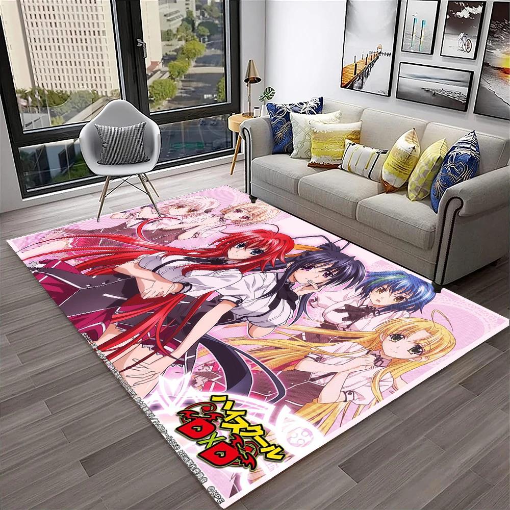 High School DxD Sexy Girl Cartoon 3D Carpet Rug for Home Living Room Bedroom Sofa Doormat Decor,kids Area Rug Non-slip Floor Mat