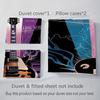 1PC Music, guitar Theme Bedding Quilt Set Quilt Cover Pillowcase Home Decoration Birthday Gift (1 * duvet cover + 9 * pillowcase, without core)