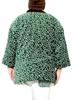 Wankodo Men's Warm Hanten Jacket, Large Size, Boa Fabric, Arabesque Print, Shiba Inu, Kyoto-Originated Mascot, Wankodo Chanchanko, 5L, Green