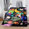 Paris Cubist Abstract Eiffel Tower Guitar Woman Figure Print Soft Flannel Throw Blanket Warm Sofa Couch Bed Home Decor Cover For Travel Art Lovers