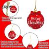 Ball Shape Hanging Ornaments Red White Christmas Balls, Wooden Ornaments, Snowflake Reindeer Baubles for Santa Designs, Festive Winter Holiday