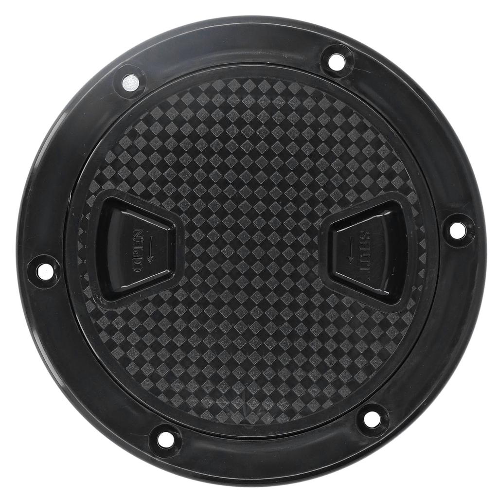 4inch Boat Deck Plate ABS Round Anti‑UV Inspection Hatch Cover Marine Accessory Black Boat Accessory 4in Deck Plate Hatch Cover