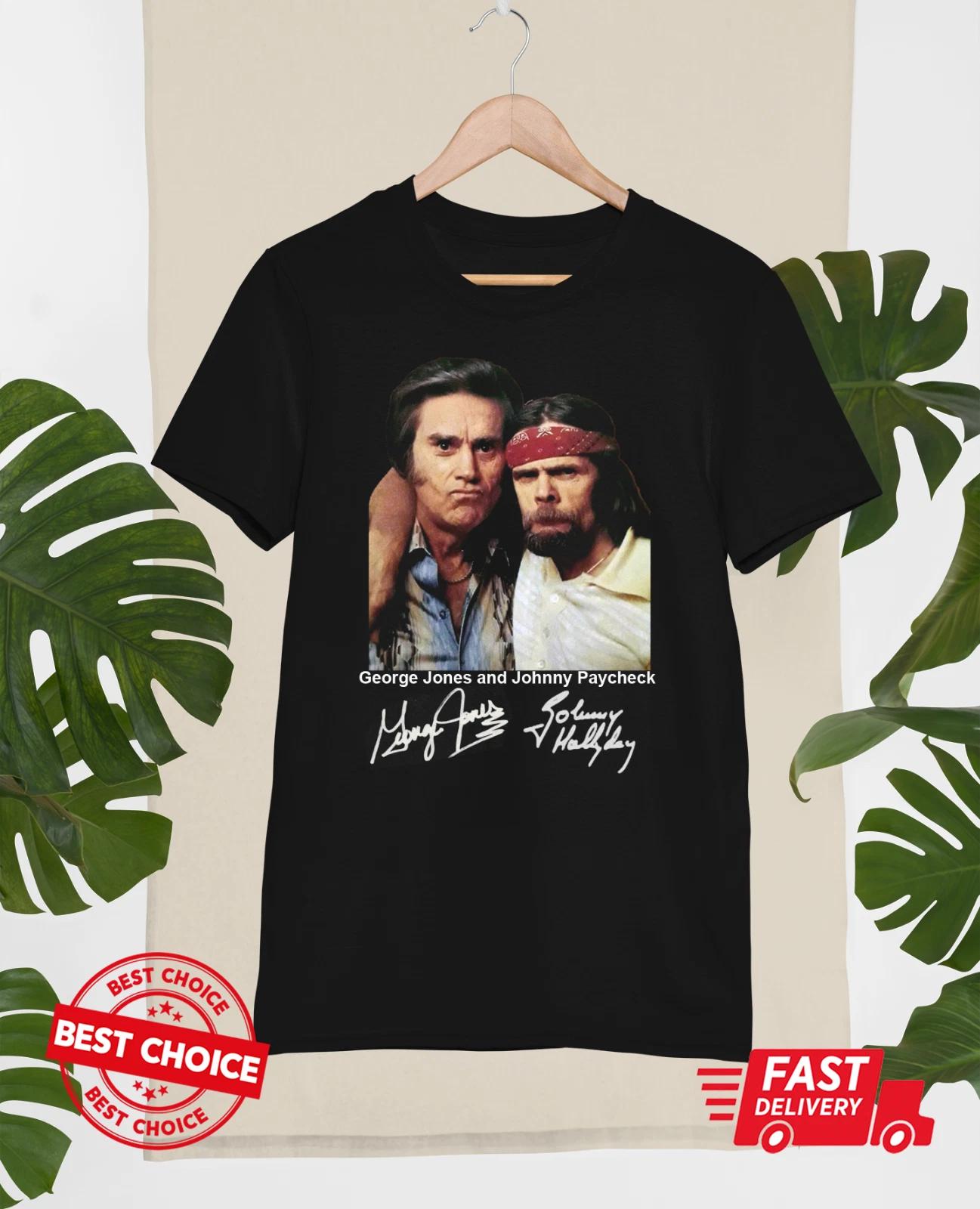 

George Jones - Johnny Paycheck Men Black Shirt S-3XL Q68914 2XL
