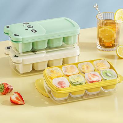 Mini-Bären-Eiswürfelform mit Deckel, lebensmittelechtes Silikon, leicht zu entnehmende Eiswürfelform, BPA-frei, für Küche und Gefrierschrank