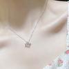 925 Silver Heart Pendant Necklace with Cubic Zirconia - Star Design Romantic Jewelry for Women Valentine's Day Gift