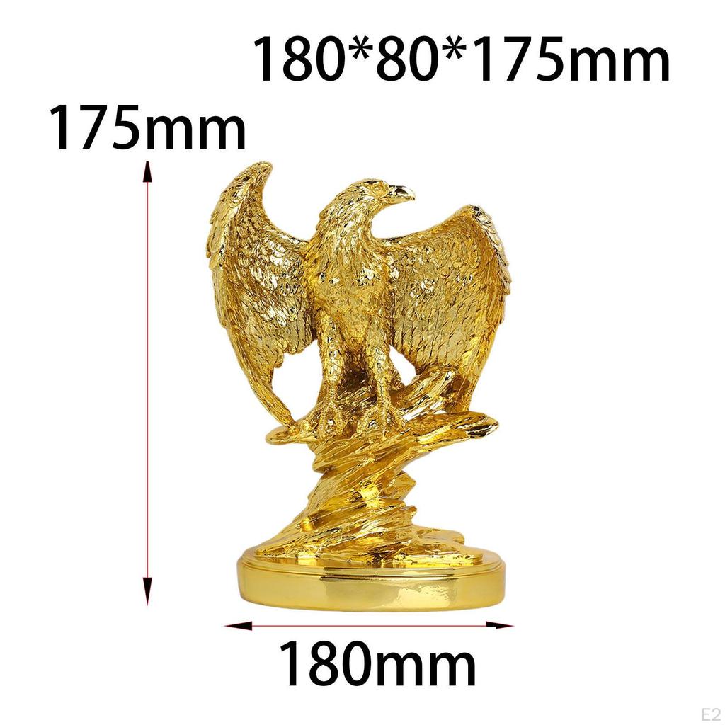 Eagle Figurine Animal Sculpture Artwork Bird Statue Resin Home Decor for Dining Room Office