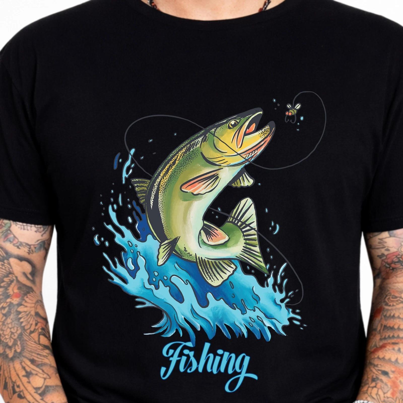 Fishing Trout Fish Graphic Tee Fly Fishing Angler Fisher Outdoor Nature Shirt. M