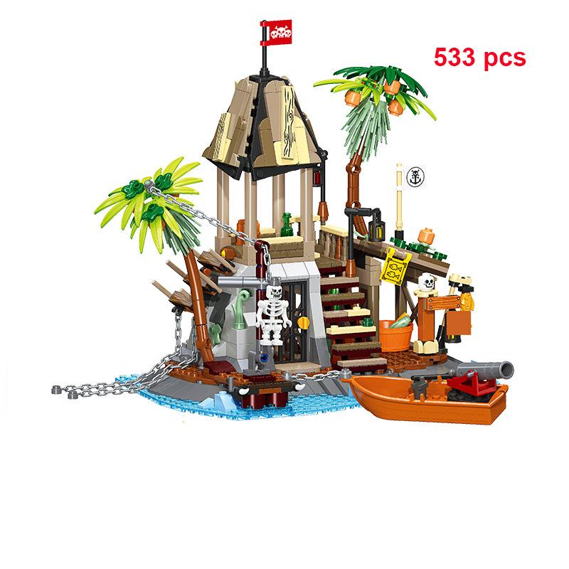 Statek Piracki Moc Okręt Wojenny Statek Wycieczkowy Łódź Wyspa Czarna Perła Model Żaglówka Zestawy Klocków Edukacyjne Zabawki Prezent