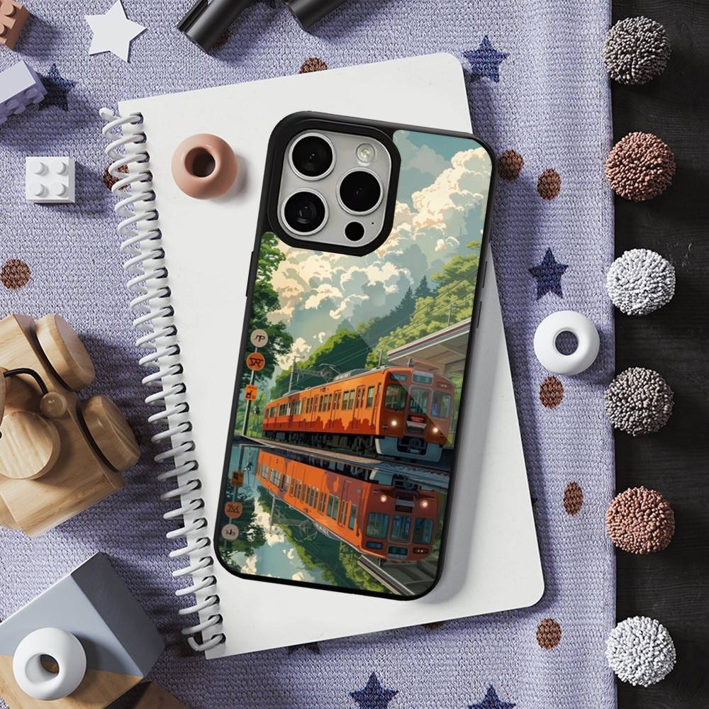 

Cartoon Art Classic Train For iPhone 12,Pro,16,15,Mini,13,17,Max,11,14,Plus,For Magsafe,Magnetic Wireless Charging Case iPhone17