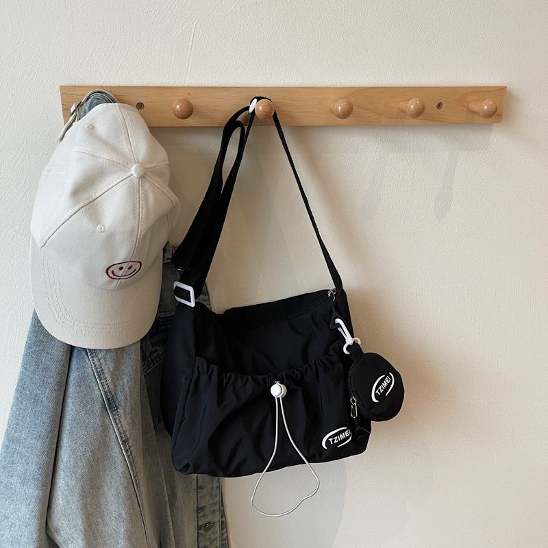 

Nylon Canvas Bag Summer 2025 New Fashion South korea Casual Tote Bag All-Match Shoulder Messenger Bag Saddle Bag Black