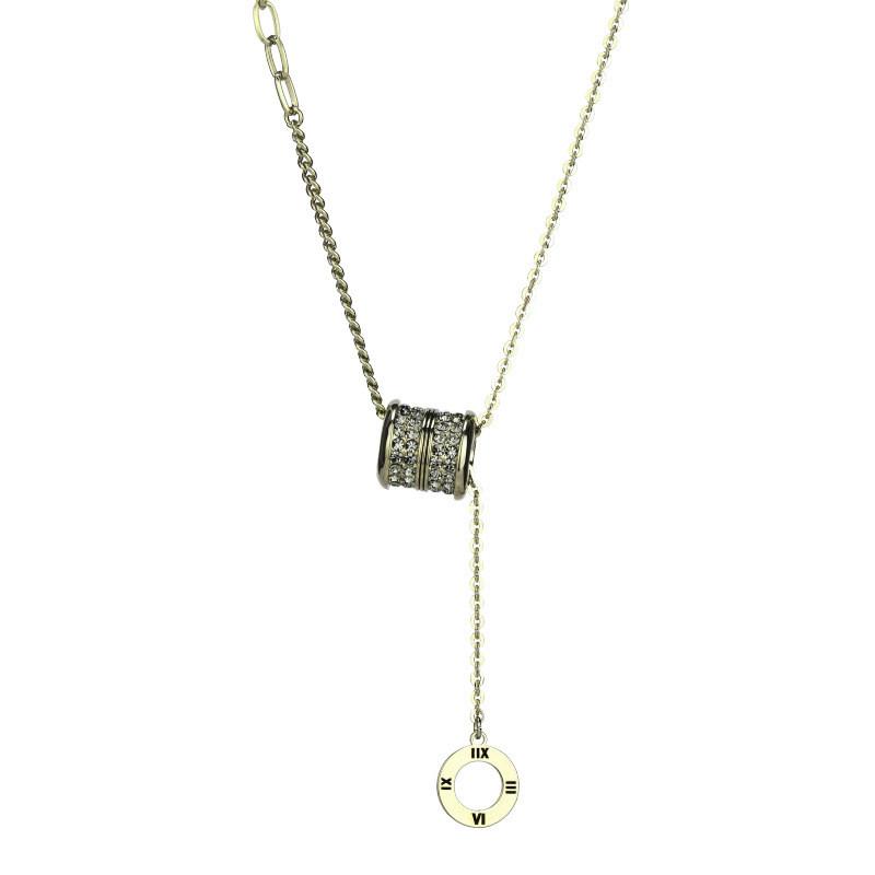 Элегантное титановое стальное корейское ожерелье с уникальными бриллиантовыми акцентами и алфавитными подвесками Waist Chain