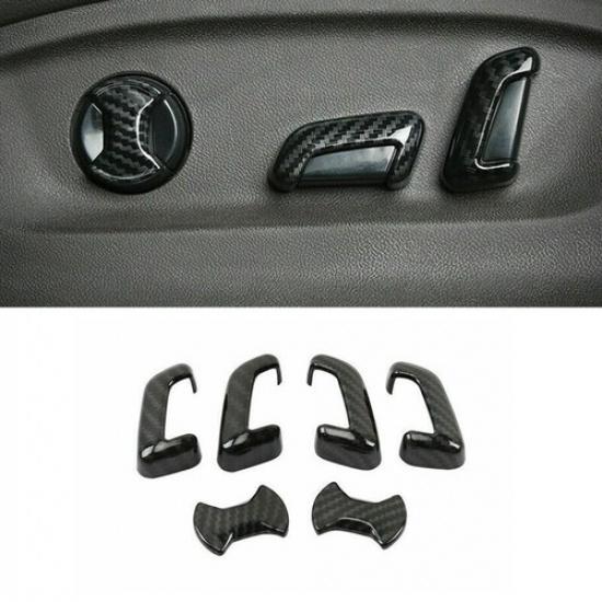 For Volkswagen ID.4 2021 2022 Carbon Fiber Car Seat Button Switch Cap Cover Trim