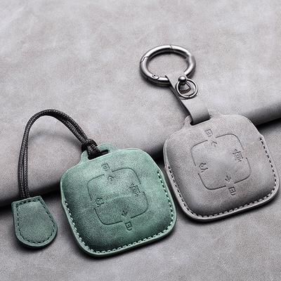 Leather 4 Buttons Car Remote Key Case Cover For Zeekr 001 X 2021 2022 2023 For Zeekr 001 009 Full Protector Fob Keychain