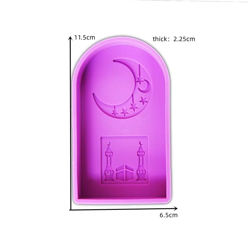 Star Scented Candle Silicone Mold 3D Mandala Crescent Moon Arched Plaster Mould Eid Mubarak Ramadan Decor Making Tools Ornaments