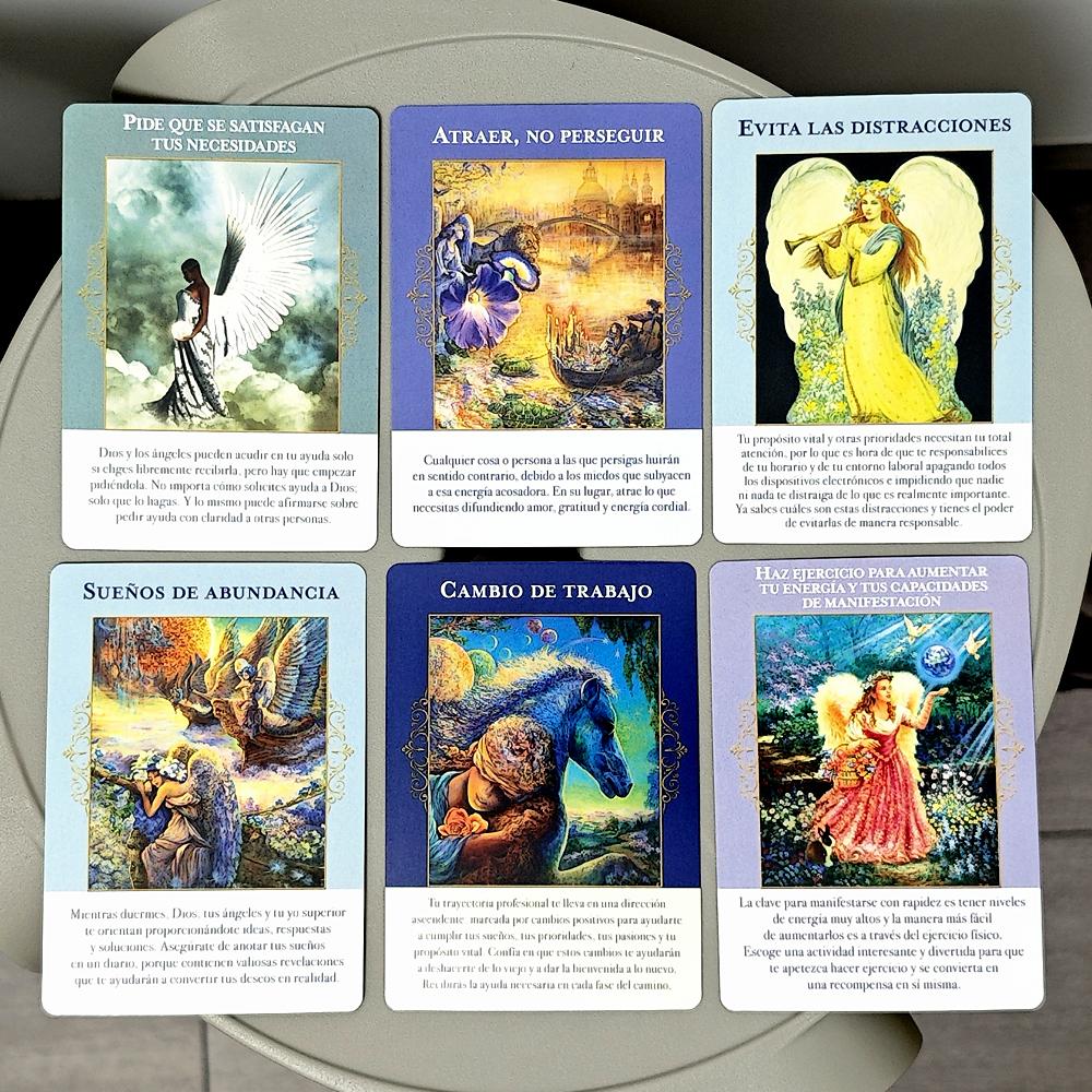 Angels of Abundance Oracle Deck Spanish Edition 44 Pcs Oracle Cards 10.4*7.3cm