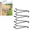 Household Flower Basket Support Arm Set of 4 for Fence Post, Metal Holders for 16 Inch Baskets, Balcony Display with Open Outdoor Spacing