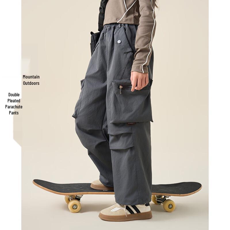 Girls' Korean Style Loose Straight Leg Cargo Pants