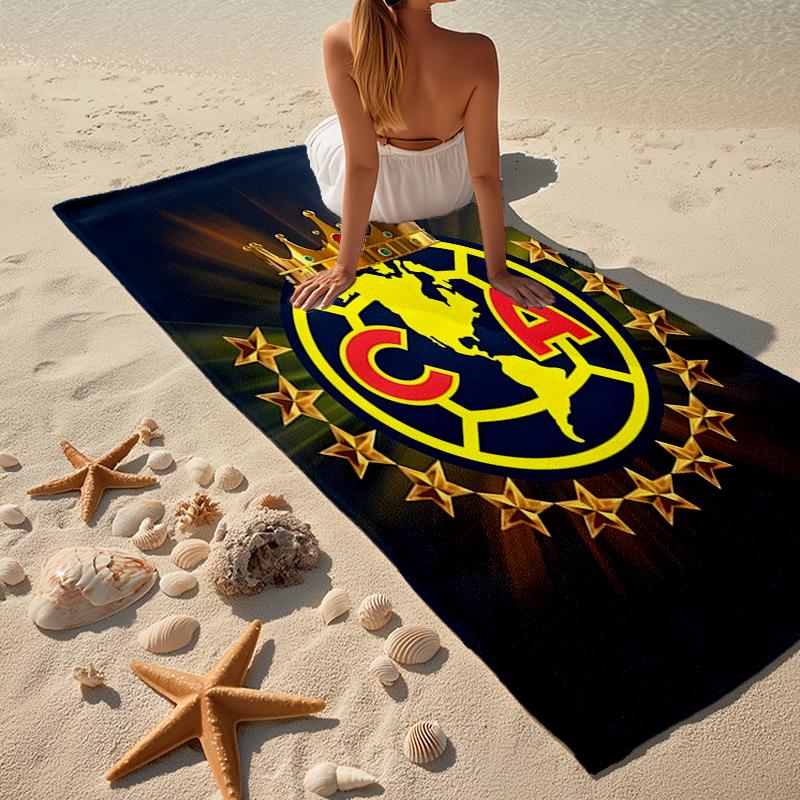 Club América Fashion Beach Towel: Ideal for Summer Adventures, Soft, Absorbent and Quick Drying, Suitable for Swimming and Bathing