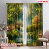 2 Stück, 2D-Flachdruck Minimalistische Vorhänge Tropische Kaskade Vielseitig Langlebiges Polyester (ohne Stange) Dekorationen Innen Perfekt