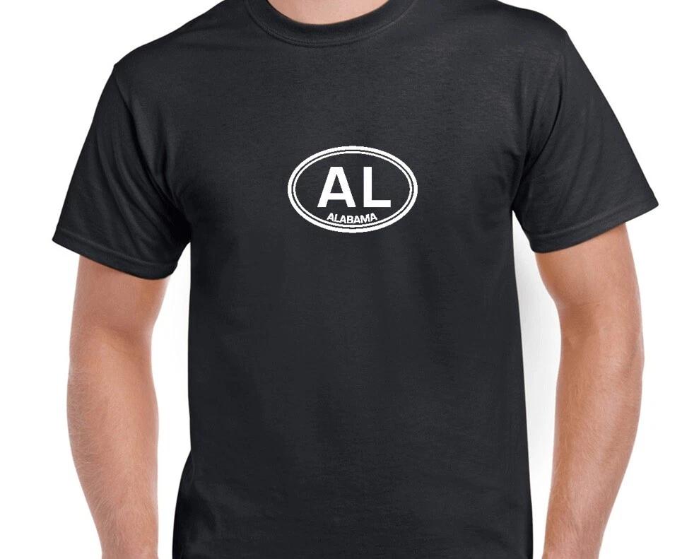 AL Alabama State Code Oval Local Southern Pride Country T-Shirt Black Tee Shirt L