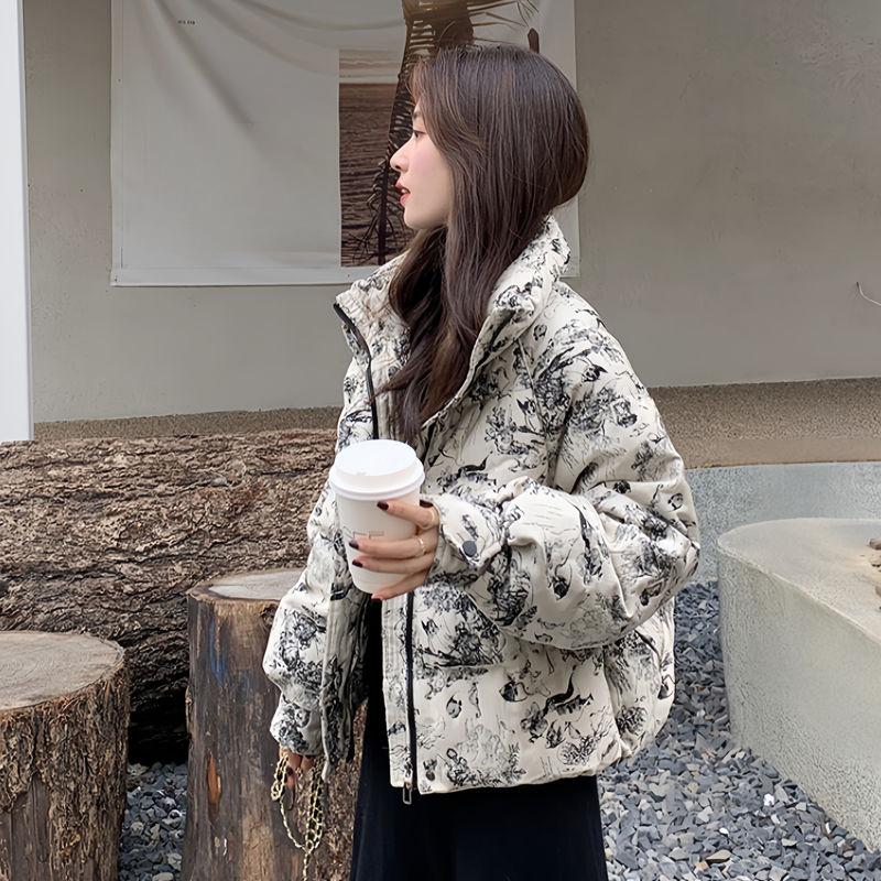 Winter Warm Fashionable Short Down Cotton Coat Women Loose Thickened Korean Style Versatile Outerwear